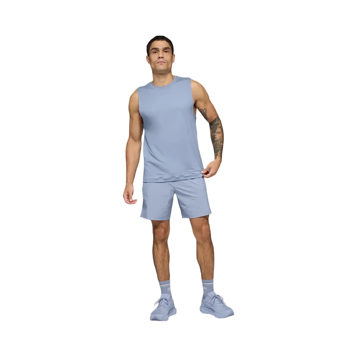 Alo Men's Conquer Muscle Tank - Winter Frost - HypeFly India View 1