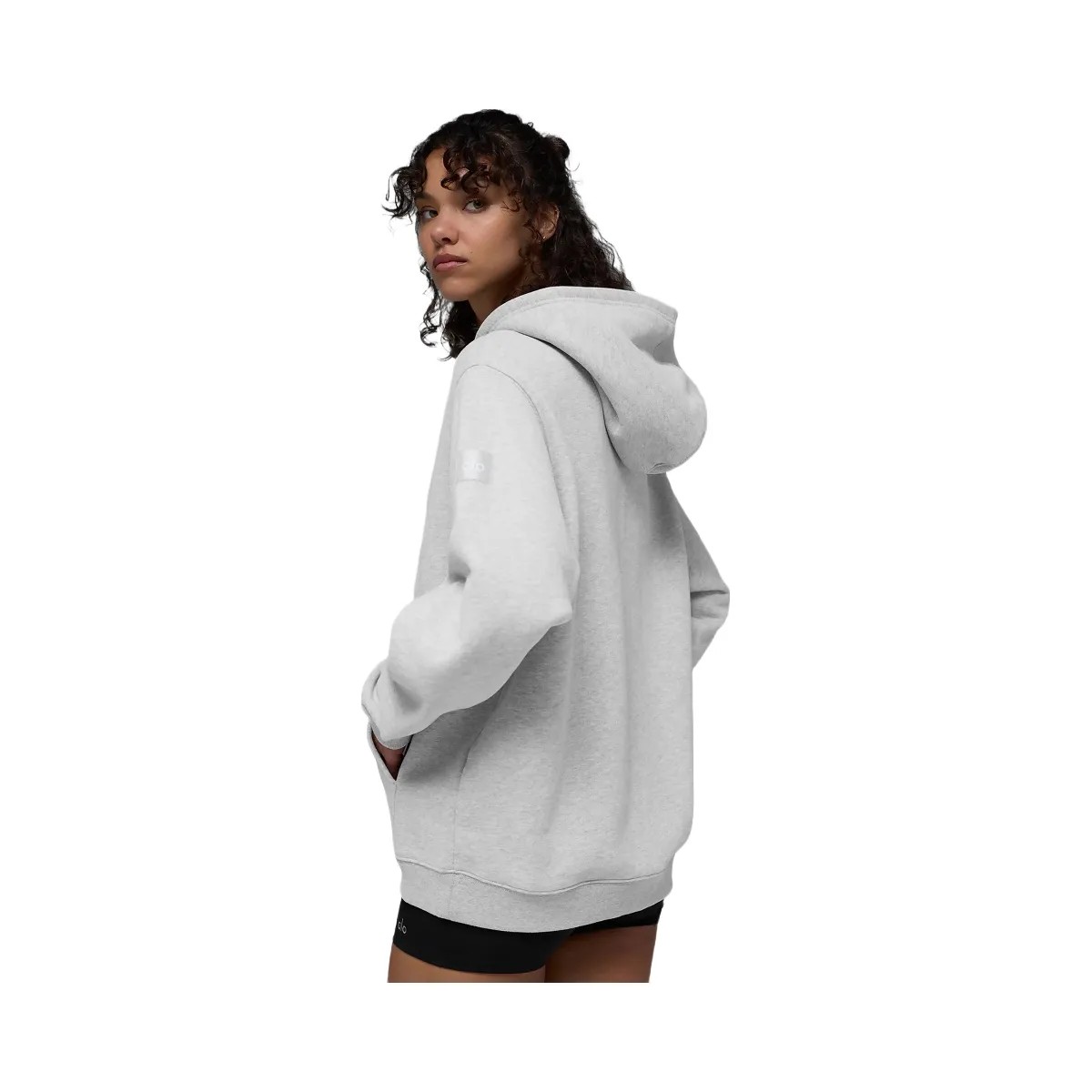 Alo Women's Renown Heavy Weight Full Zip Hoodie - Athletic Heather Grey - HypeFly India View 2