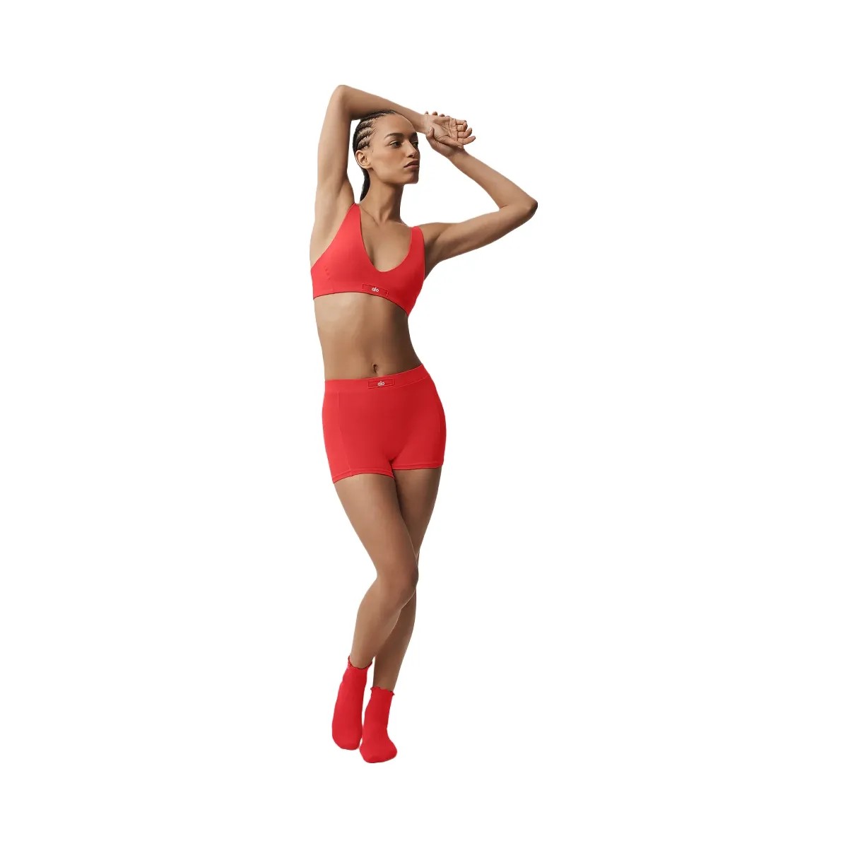 Alo Women's soft Sincere Micro Short - Bright Red - HypeFly India View 4