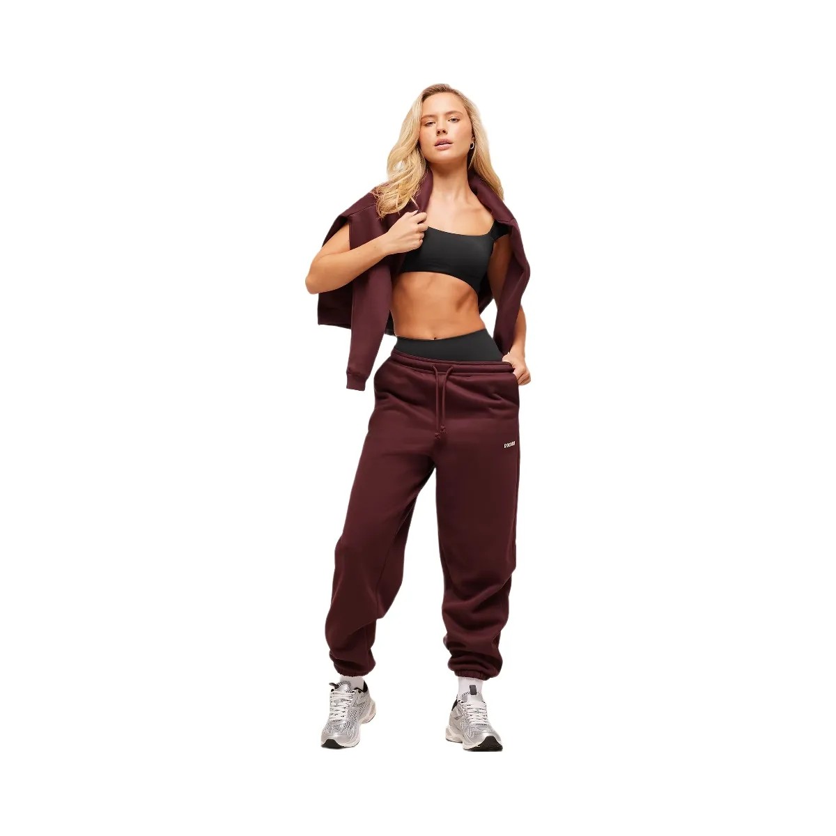 Gymshark Cosy Luxe Cuffed Joggers - Rich Maroon - HypeFly India View 4