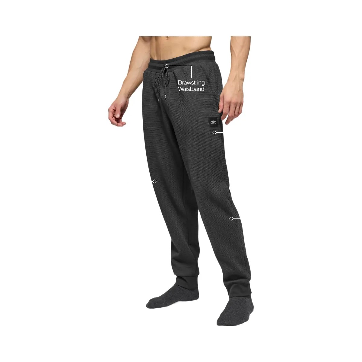 Alo Men's Waffle Lounge Jogger - Anthracite - HypeFly India View 1