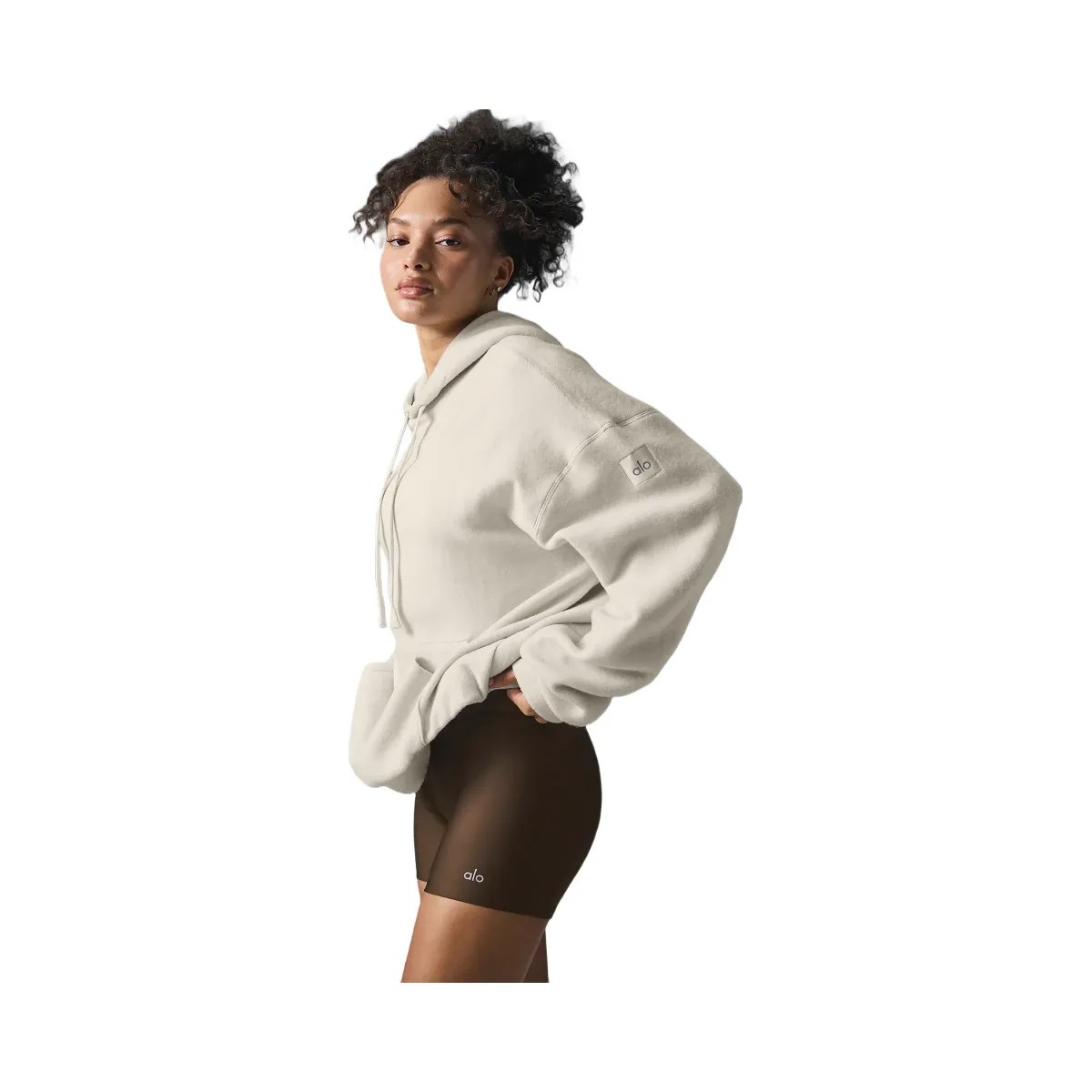 Alo Women's Triumph Restore Hoodie - Bone - HypeFly India View 4
