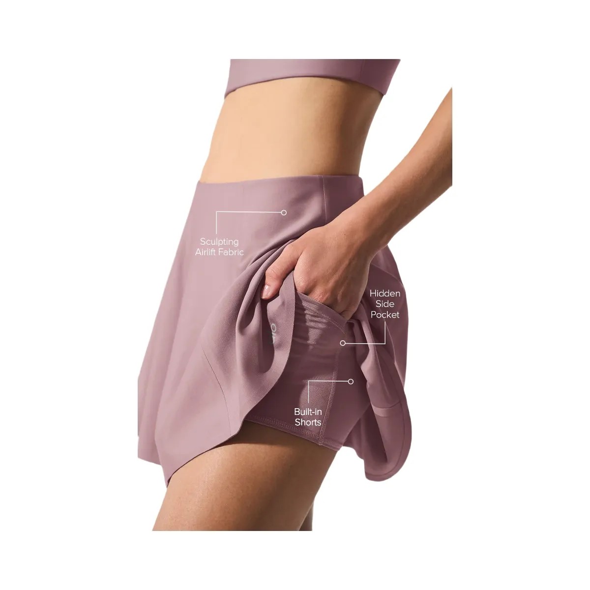 Alo Women's Airlift Down The Line Tennis Skirt - Smoky Quartz - HypeFly India View 2