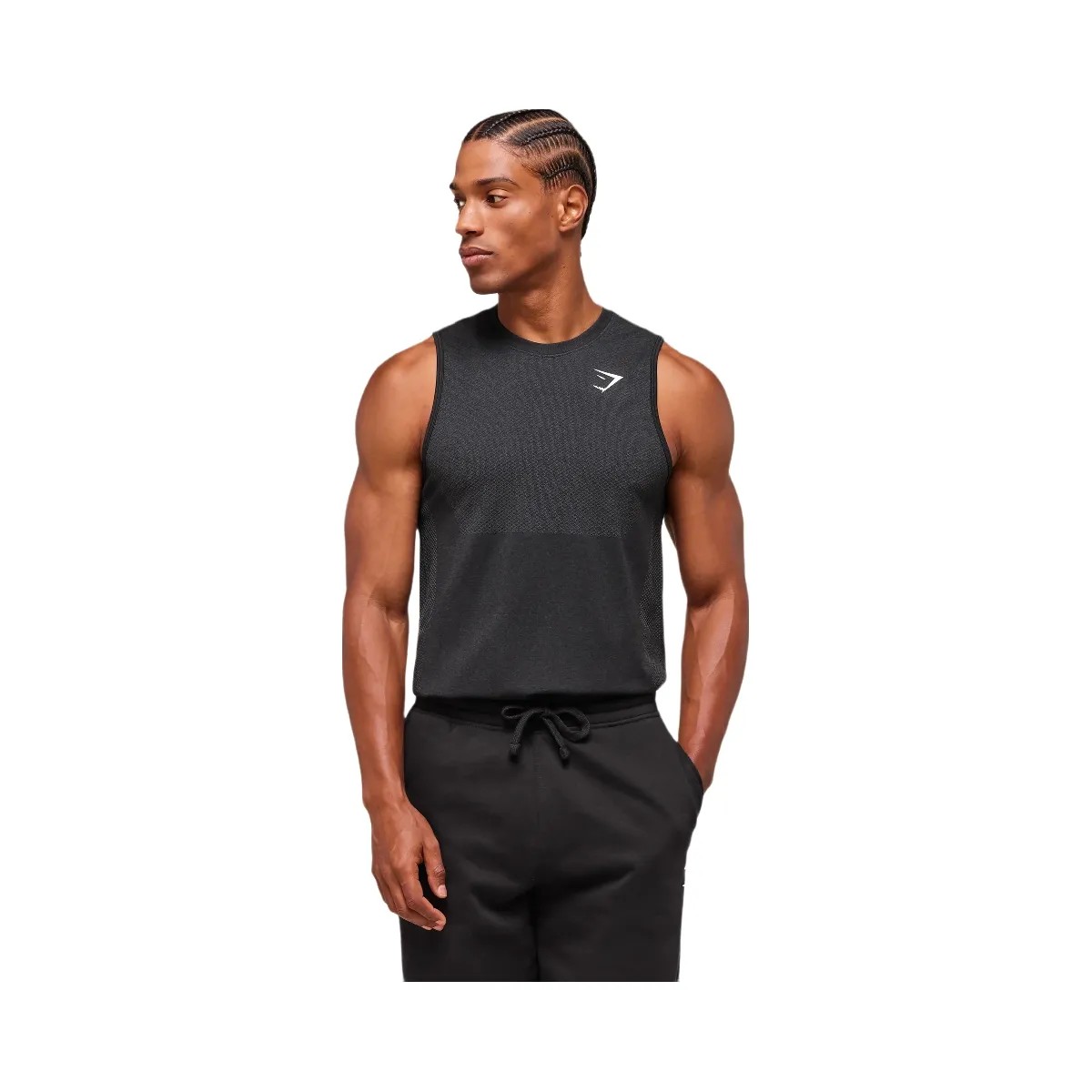 Gymshark Vital Tank - Black/Silhouette Grey - HypeFly India View 4