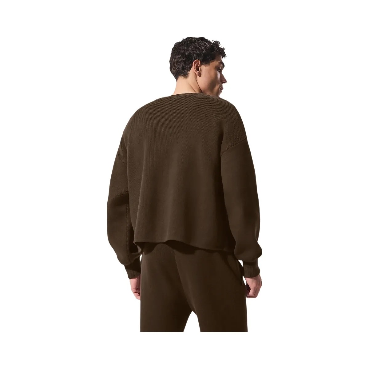Alo Men's Scholar Cardigan Sweater - Espresso - HypeFly India View 3