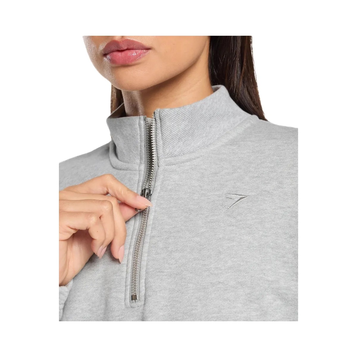 Gymshark Rest Day Sweats 2.0 1/4 Zip Pullover - Light Grey Core Marl - HypeFly India View 5