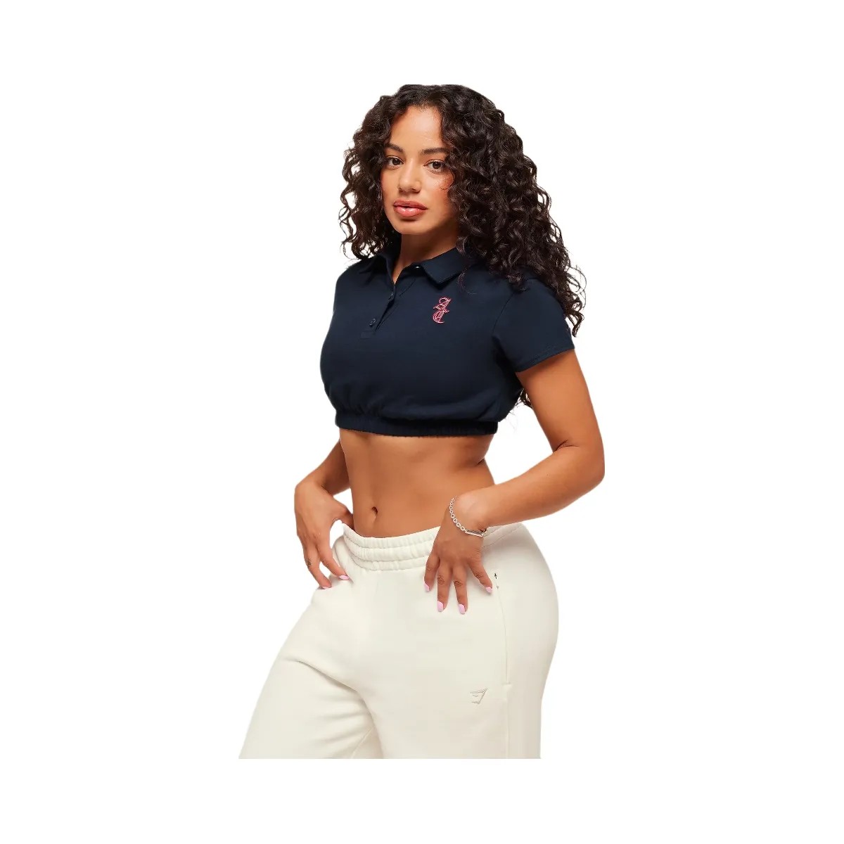 Gymshark x Analis Cropped Polo - Midnight Blue - HypeFly India View 3
