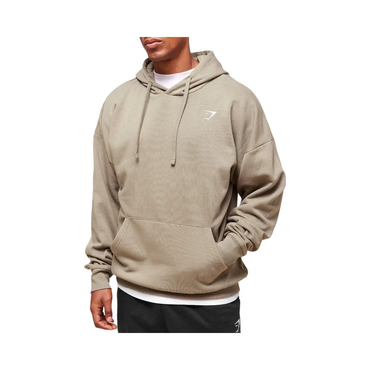 Gymshark Crest Oversized Hoodie - Linen Brown - HypeFly India View 4