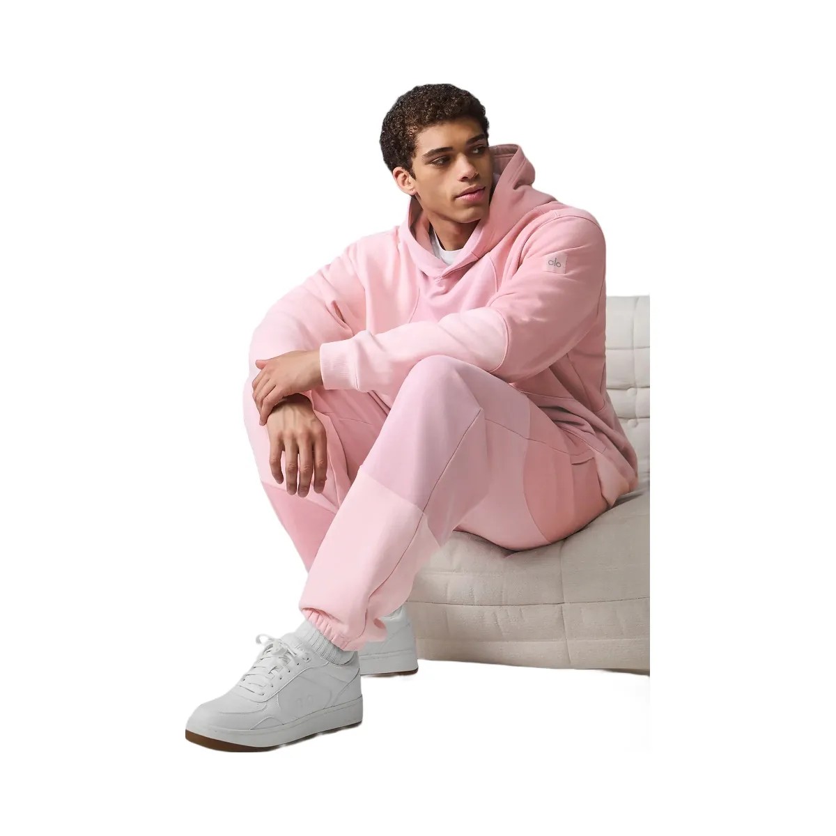 Alo Men's Make Waves Sweatpant - Sunset Pink Tonal - HypeFly India View 5