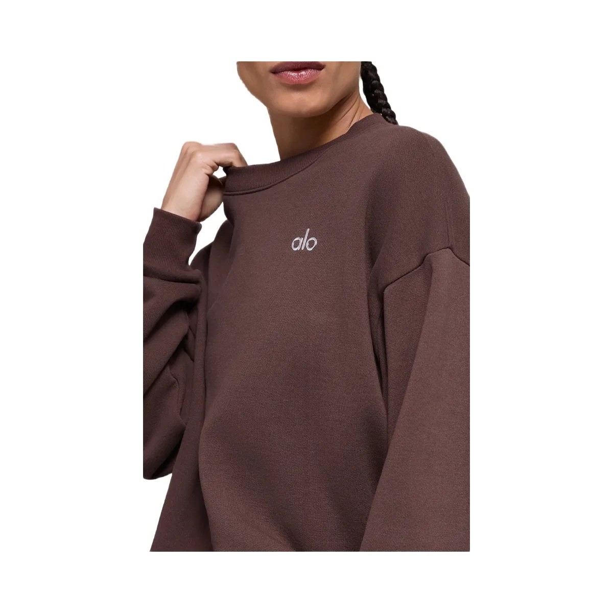 Alo Women's Accolade Crew Neck Pullover - Brownstone - HypeFly India View 2