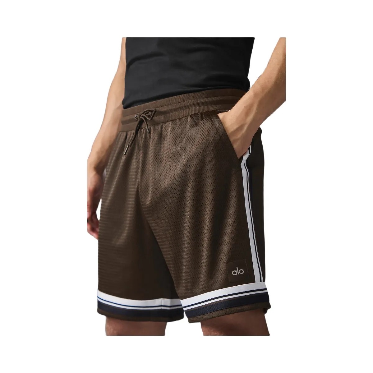 Alo Men's 7" Key Mesh Basketball Short - Espresso - HypeFly India View 4