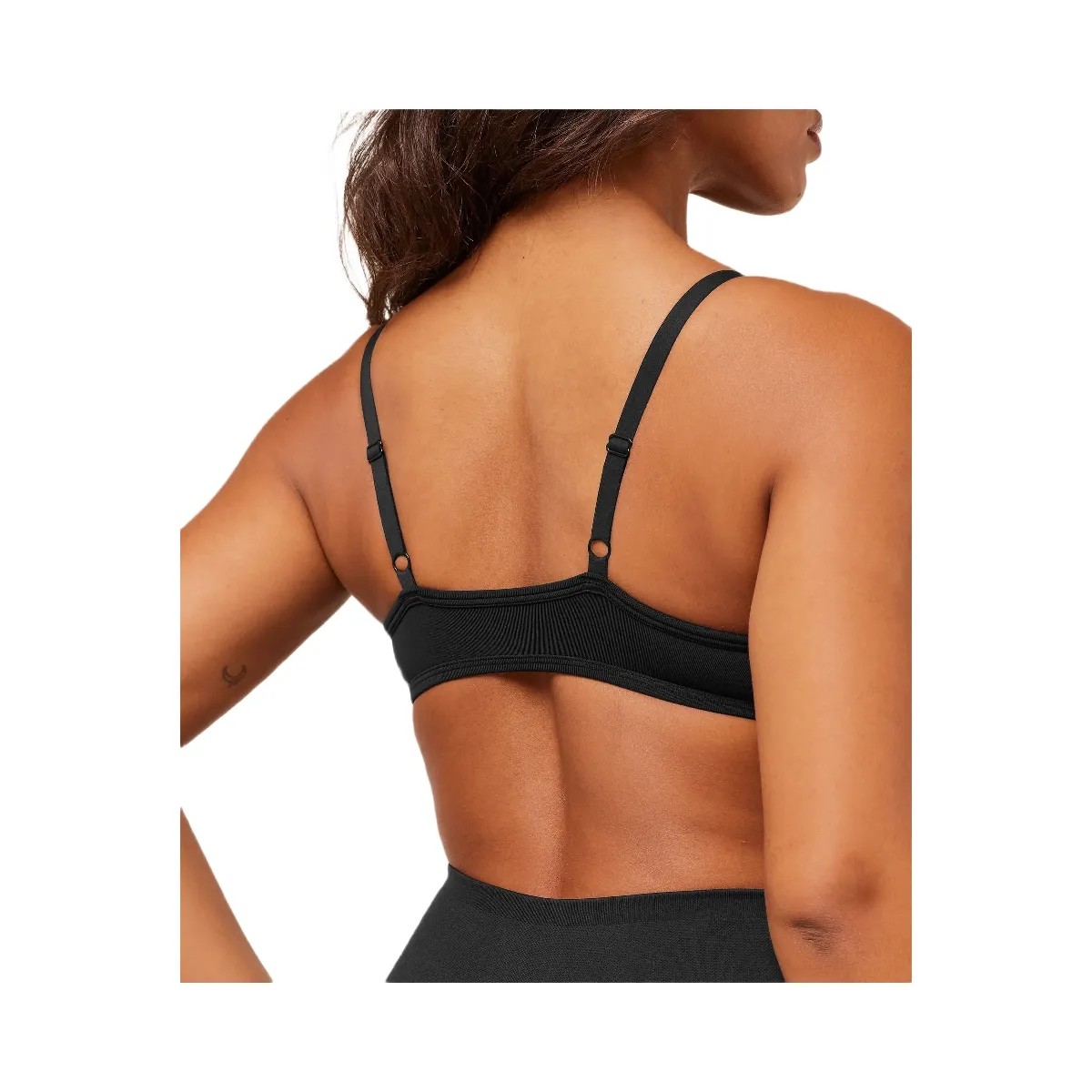 Gymshark Soft Sculpt V-neck Sports Bra - Black - HypeFly India View 6