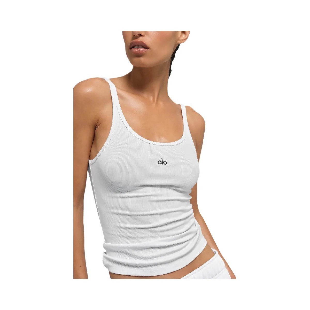 Alo Women's Ribbed Prosper Tank - White - HypeFly India View 2