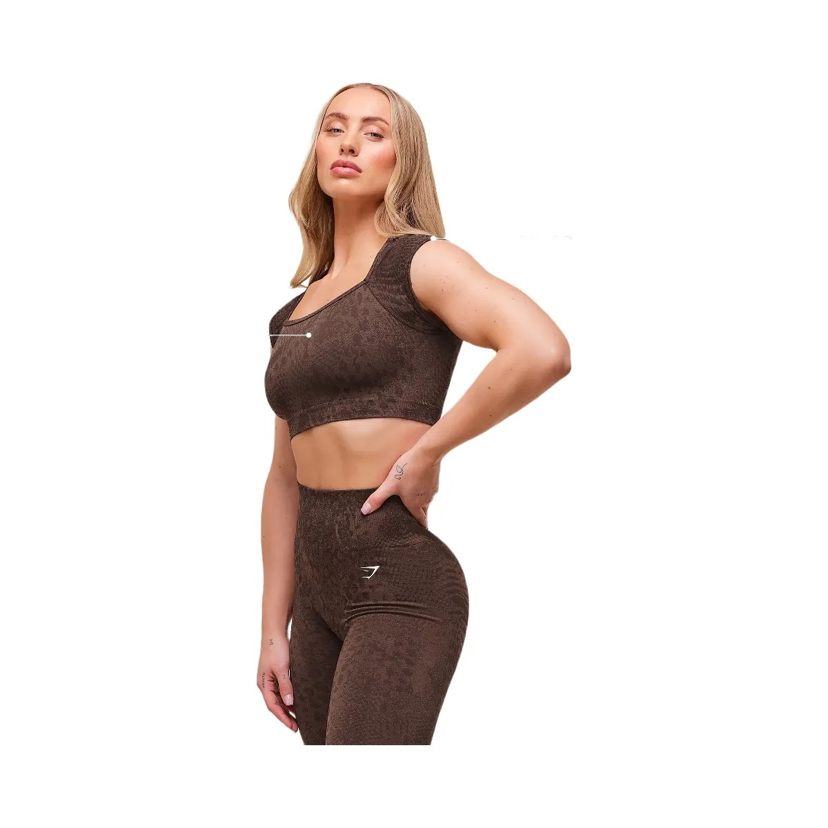 Gymshark Adapt Animal X Whitney Seamless Crop Top - Brown - HypeFly India View 4