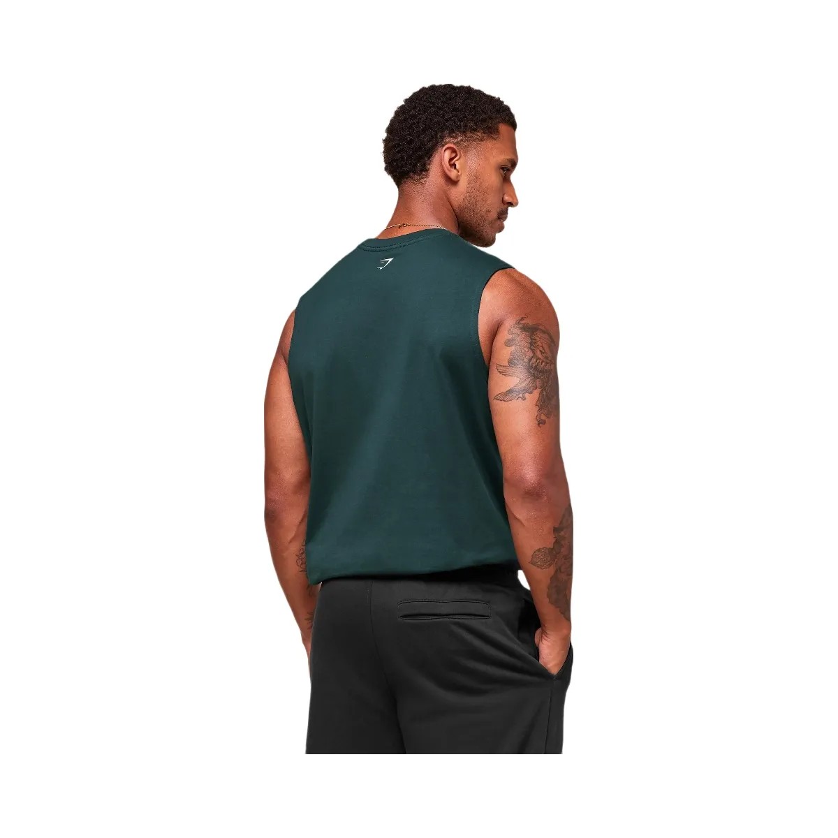 Gymshark Worn Graphic Tank - Deep Petrol Blue - HypeFly India View 2