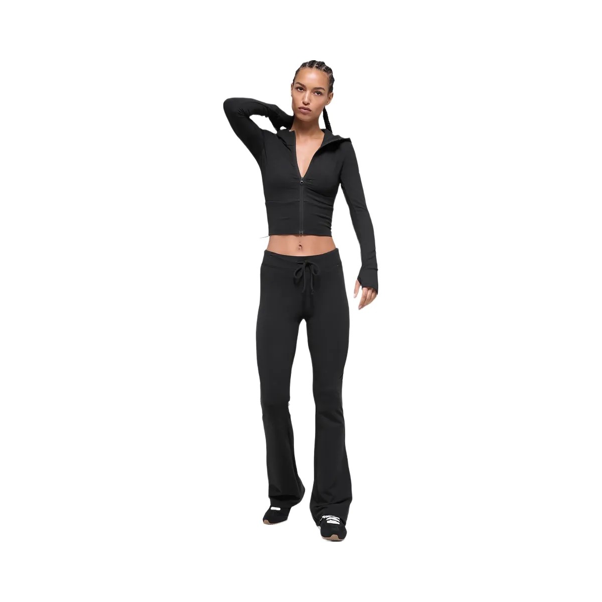Alo Women's Sway Bootcut Sweatpant - Black - HypeFly India View 4