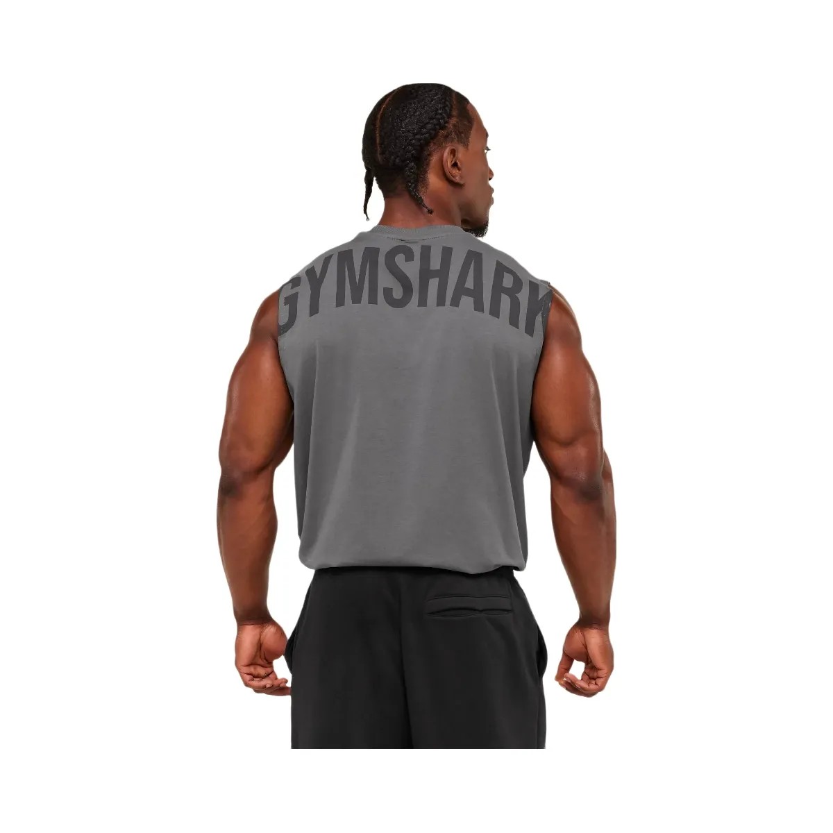 Gymshark Power Cut Off Tank - Dark Grey - HypeFly India View 2