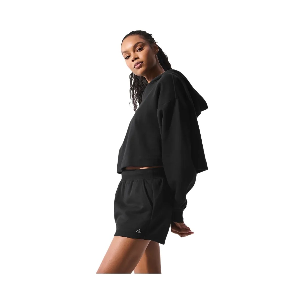 Alo Women's Bae Hoodie - Black - HypeFly India View 2