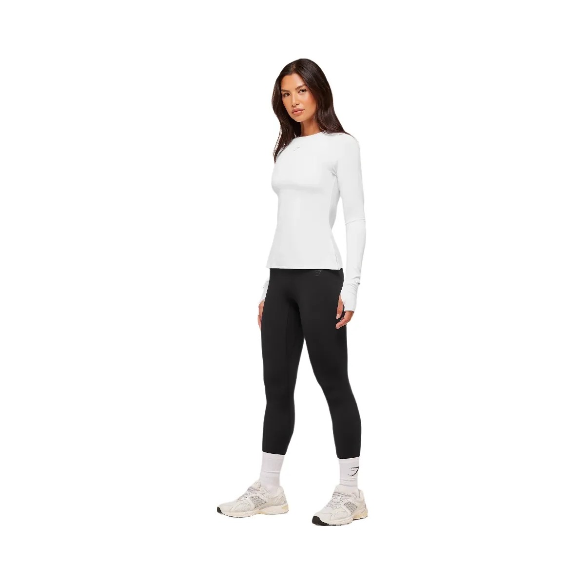 Gymshark Running Long Sleeve Top - White - HypeFly India View 3