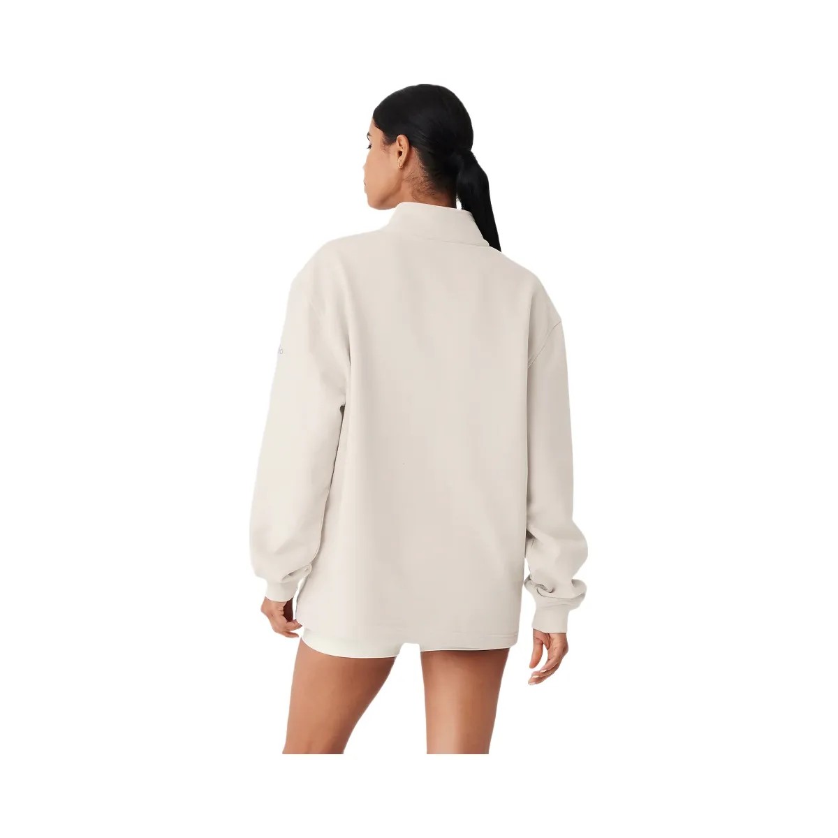 Alo Women's Renown Heavy Weight 1/4 Zip - Bone - HypeFly India View 4