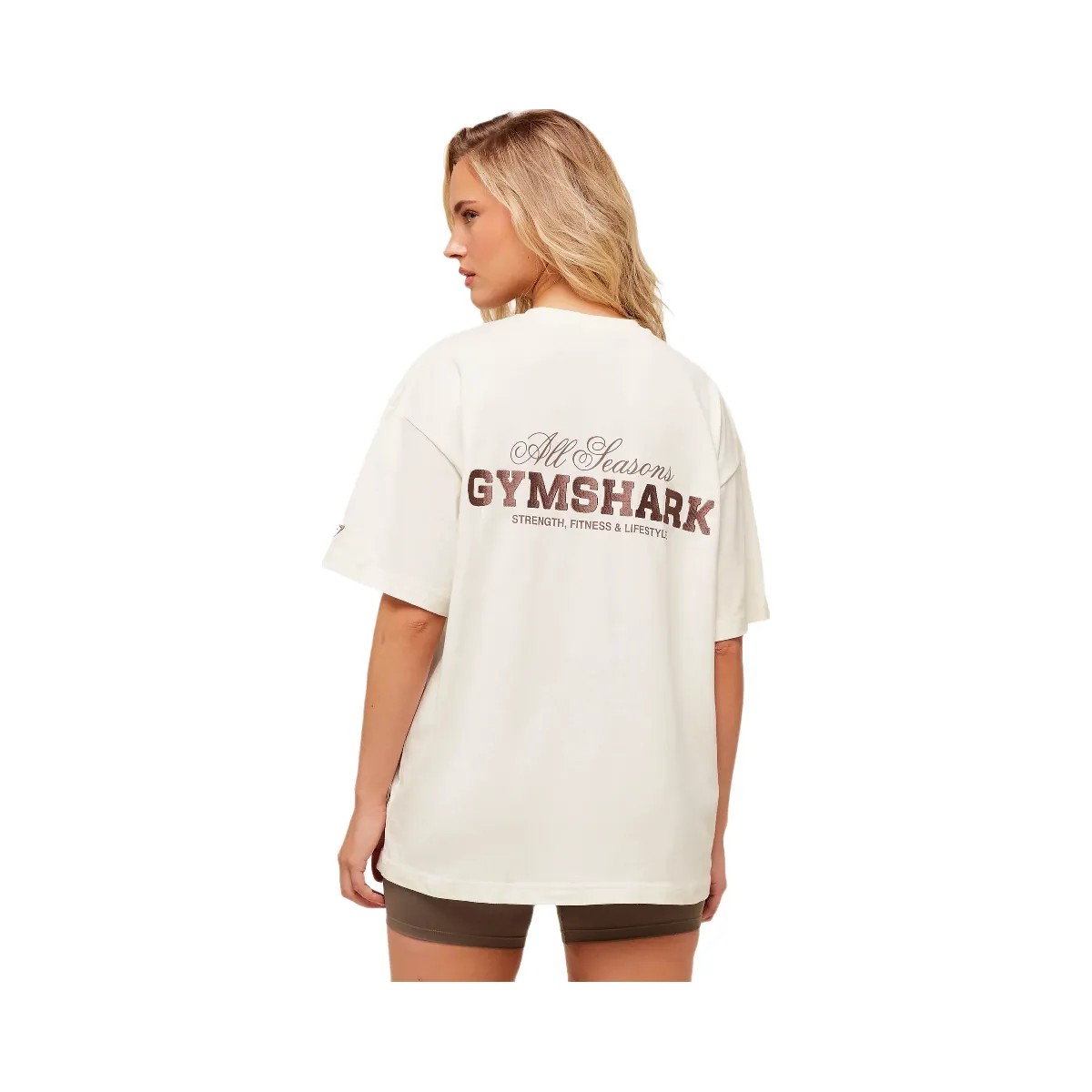 Gymshark All Seasons Graphic Short Sleeve T-Shirt - GS Soft White - HypeFly India View 6