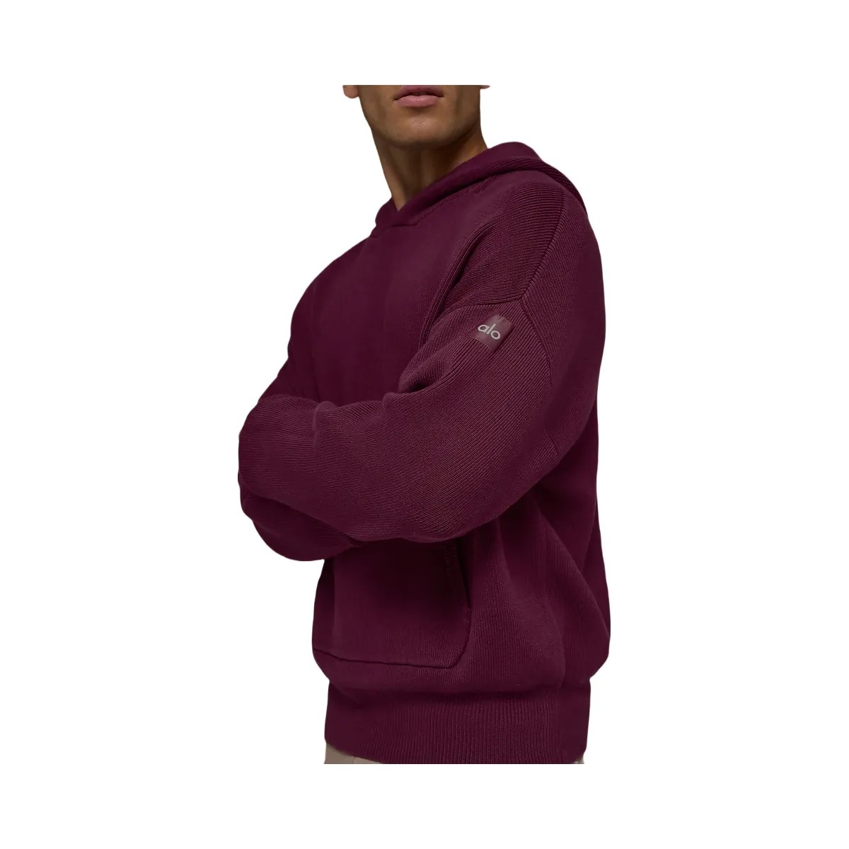 Alo Men's Scholar Hooded Sweater - Burgundy - HypeFly India View 3
