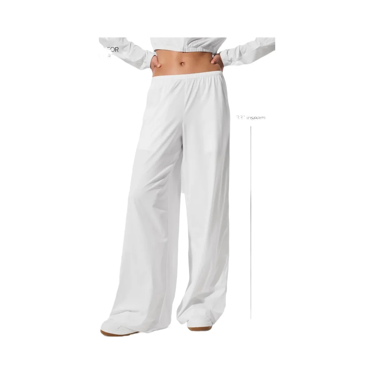 Alo Women's Breezy Wide Leg Pant (Long) - White - HypeFly India View 1