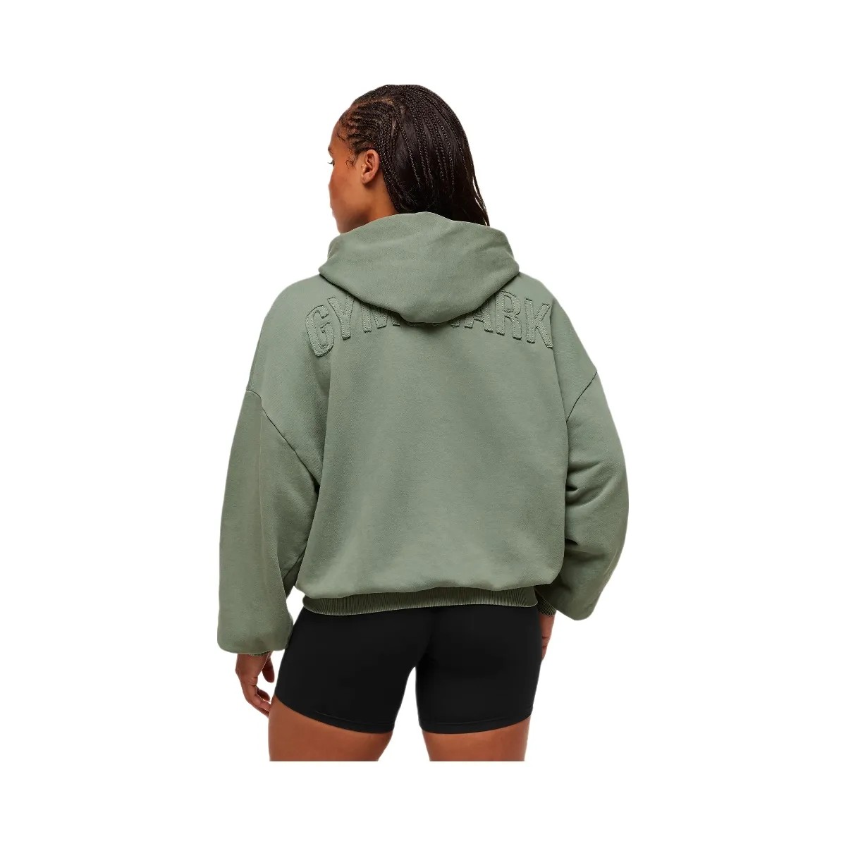 Gymshark Power Washed Oversized Hoodie - Unit Green/Acid Wash Small Ball - HypeFly India View 6