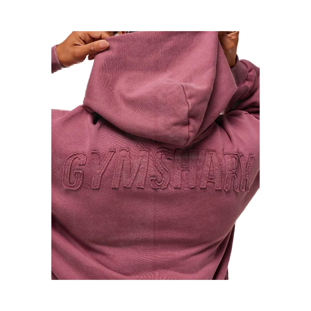 Gymshark Power Washed Oversized Hoodie - Reset Pink/Acid Wash Small Ball - HypeFly India View 4