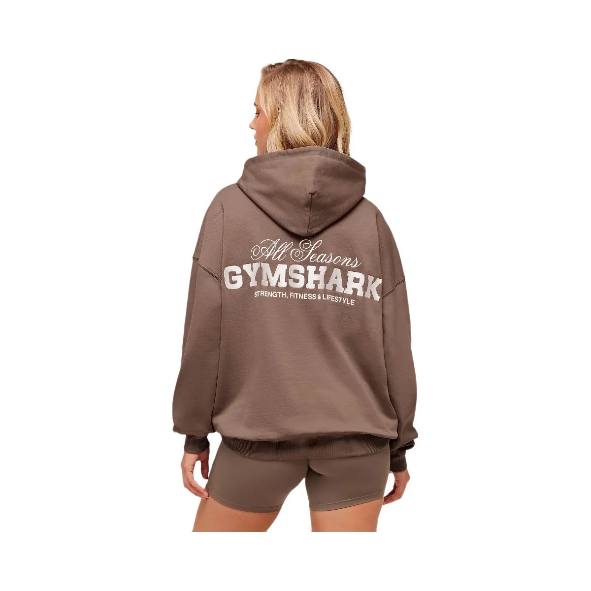 Gymshark All Seasons Graphic Hoodie - Soft Brown - HypeFly India View 6