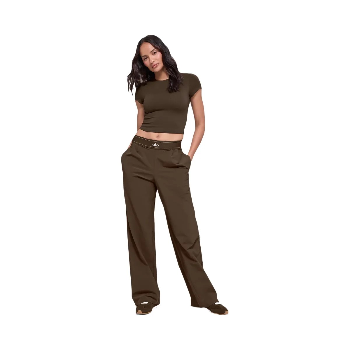 Alo Women's Suit Up Trouser (Long) - Espresso - HypeFly India View 3