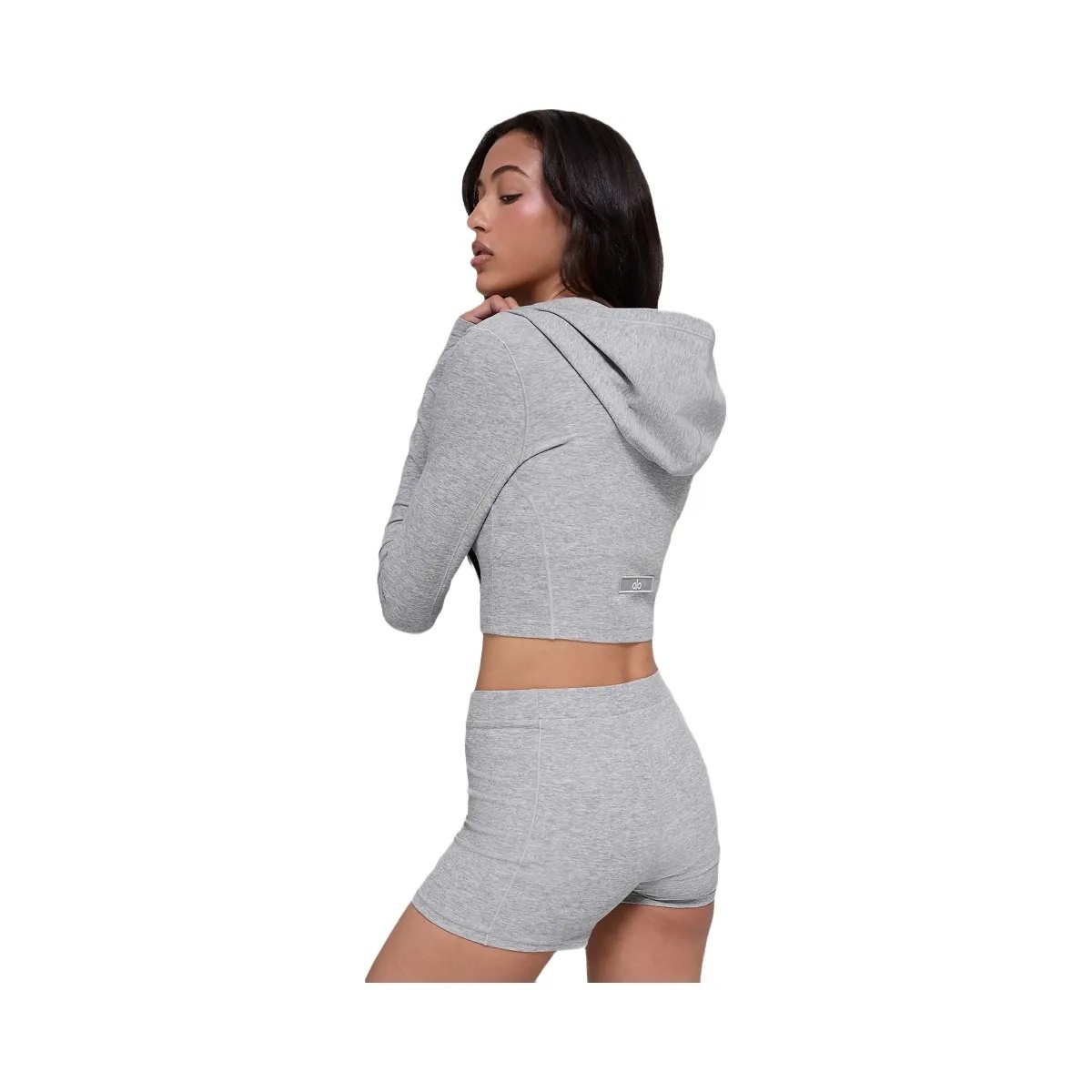 Alo Women's soft Sincere Fitted Jacket - Athletic Heather Grey - HypeFly India View 4
