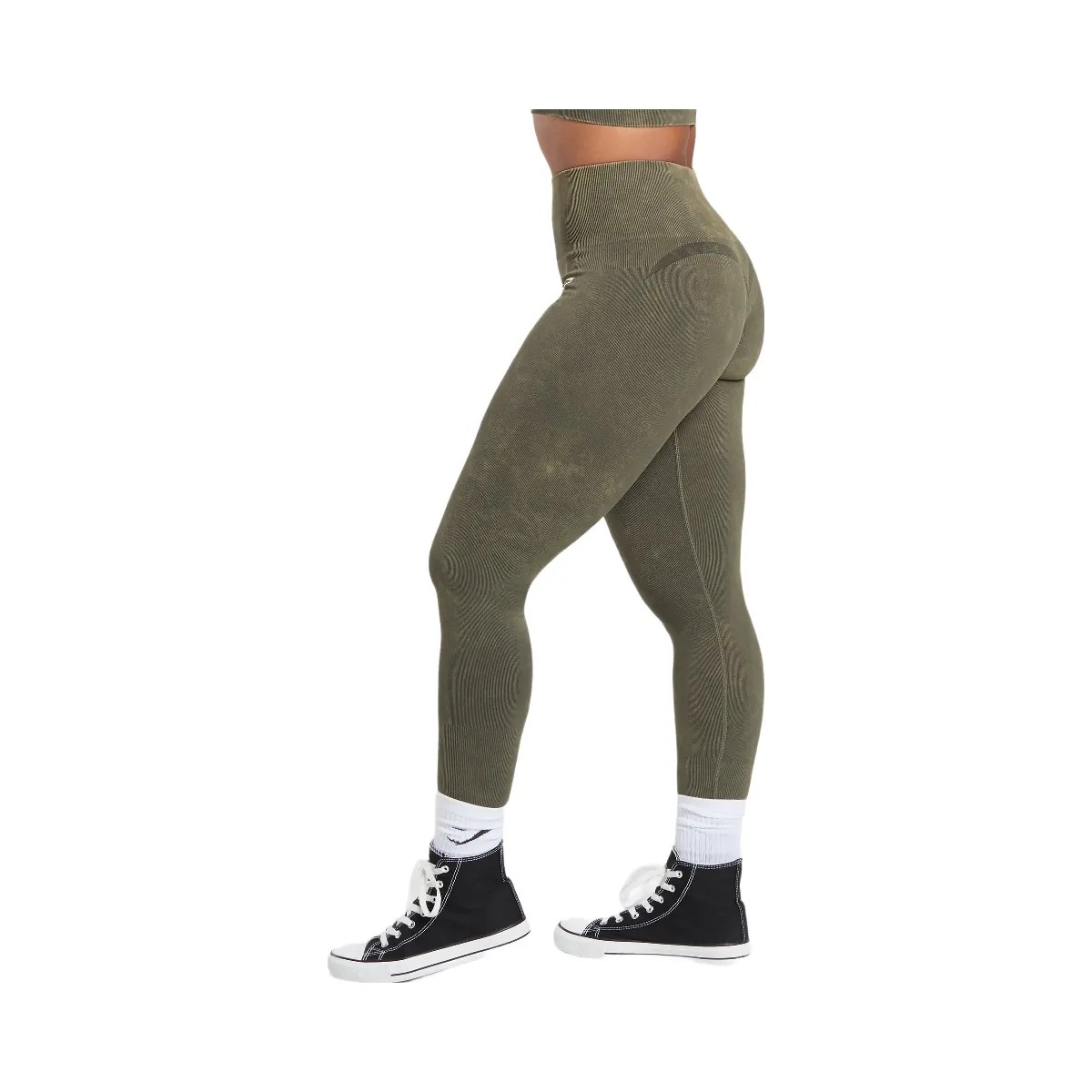 Gymshark Gains Seamless Leggings - Strength Green - HypeFly India View 3