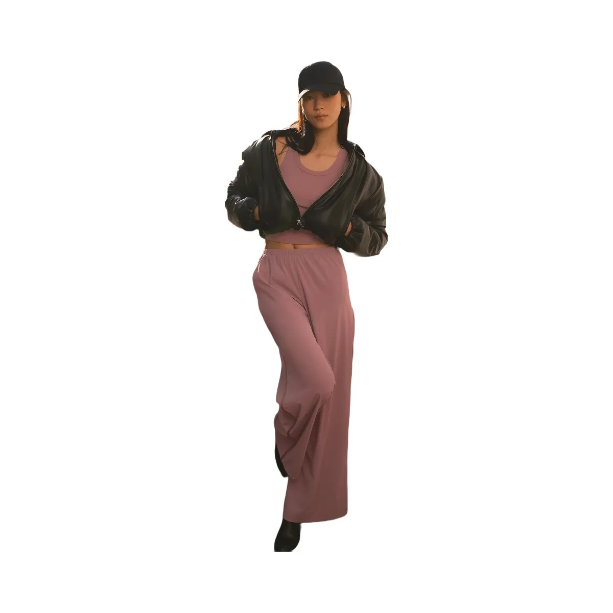 Alo Women's Breezy Wide Leg Pant (Long) - Smoky Quartz - HypeFly India View 1
