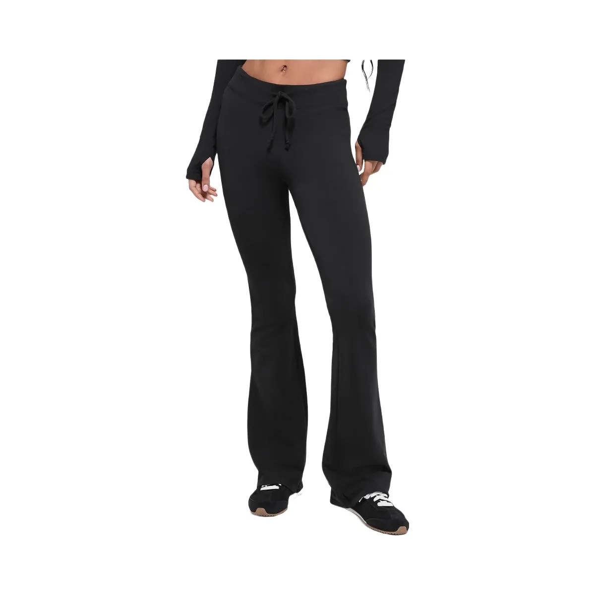 Alo Women's Sway Bootcut Sweatpant - Black - HypeFly India View 4