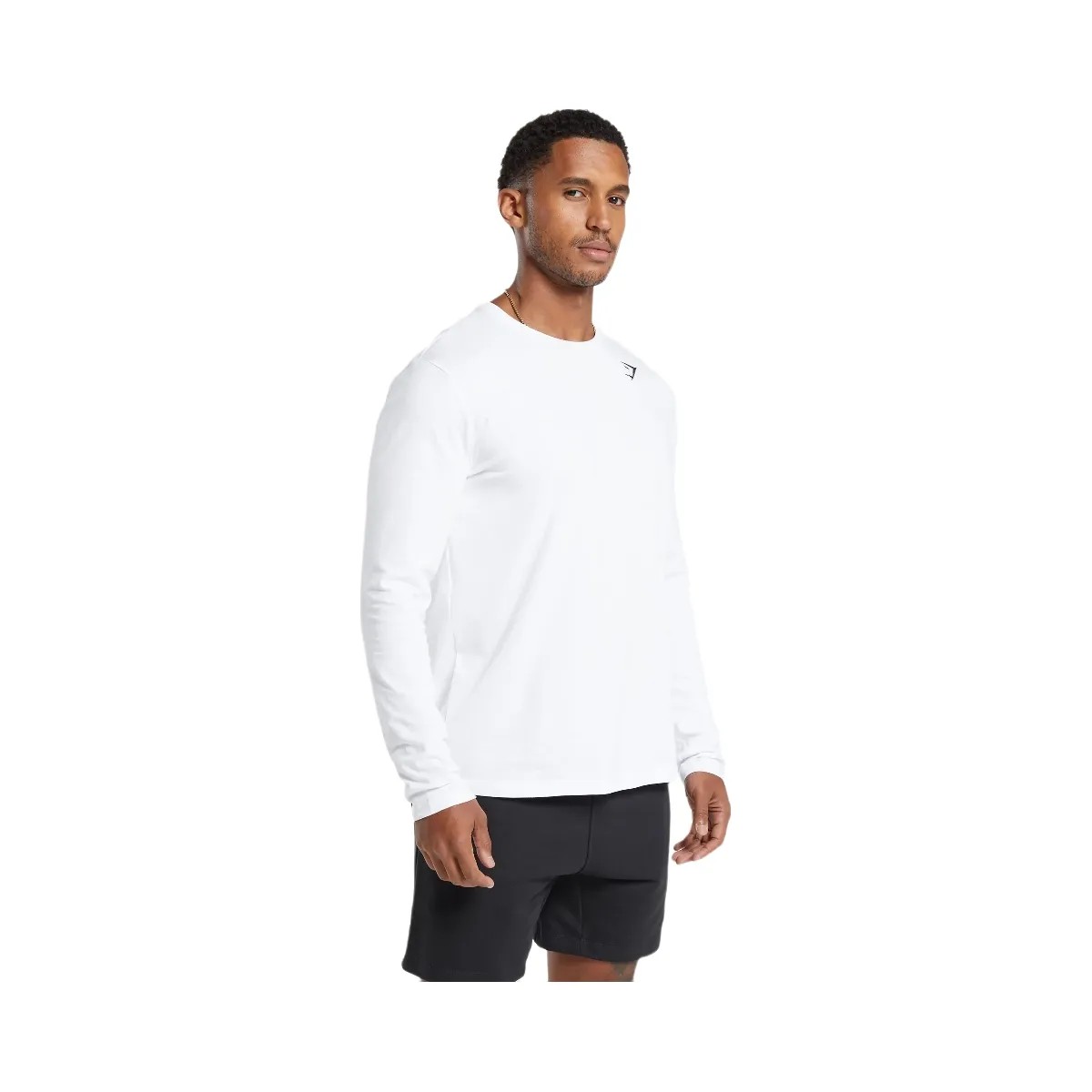 Gymshark Crest Long Sleeve T-Shirt - White - HypeFly India View 3