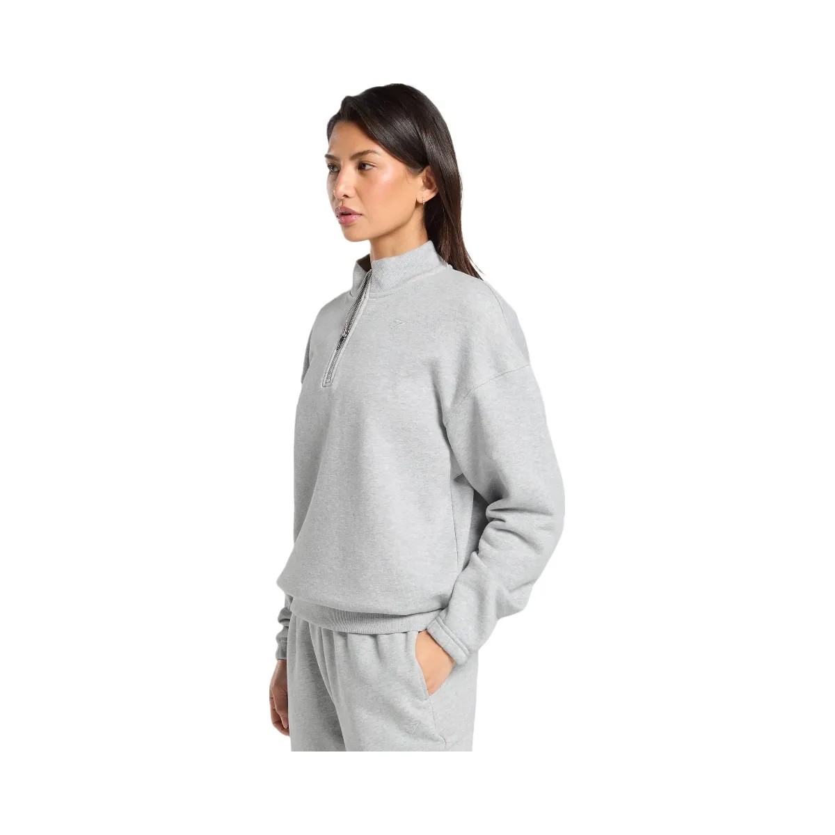 Gymshark Rest Day Sweats 2.0 1/4 Zip Pullover - Light Grey Core Marl - HypeFly India View 3