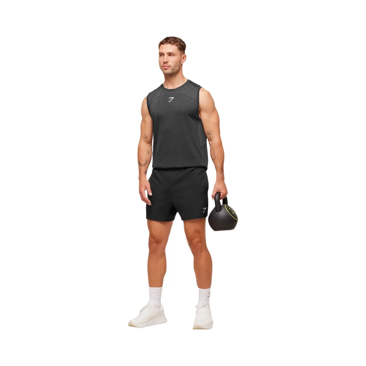 Gymshark Lightweight Seamless Tank - Black/Silhouette Grey - HypeFly India View 4