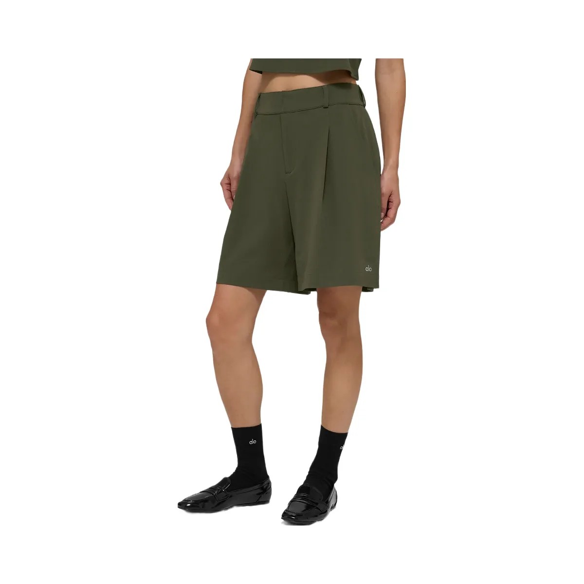 Alo Women's High-Waist Dreamscape Short - Green Olive - HypeFly India View 5