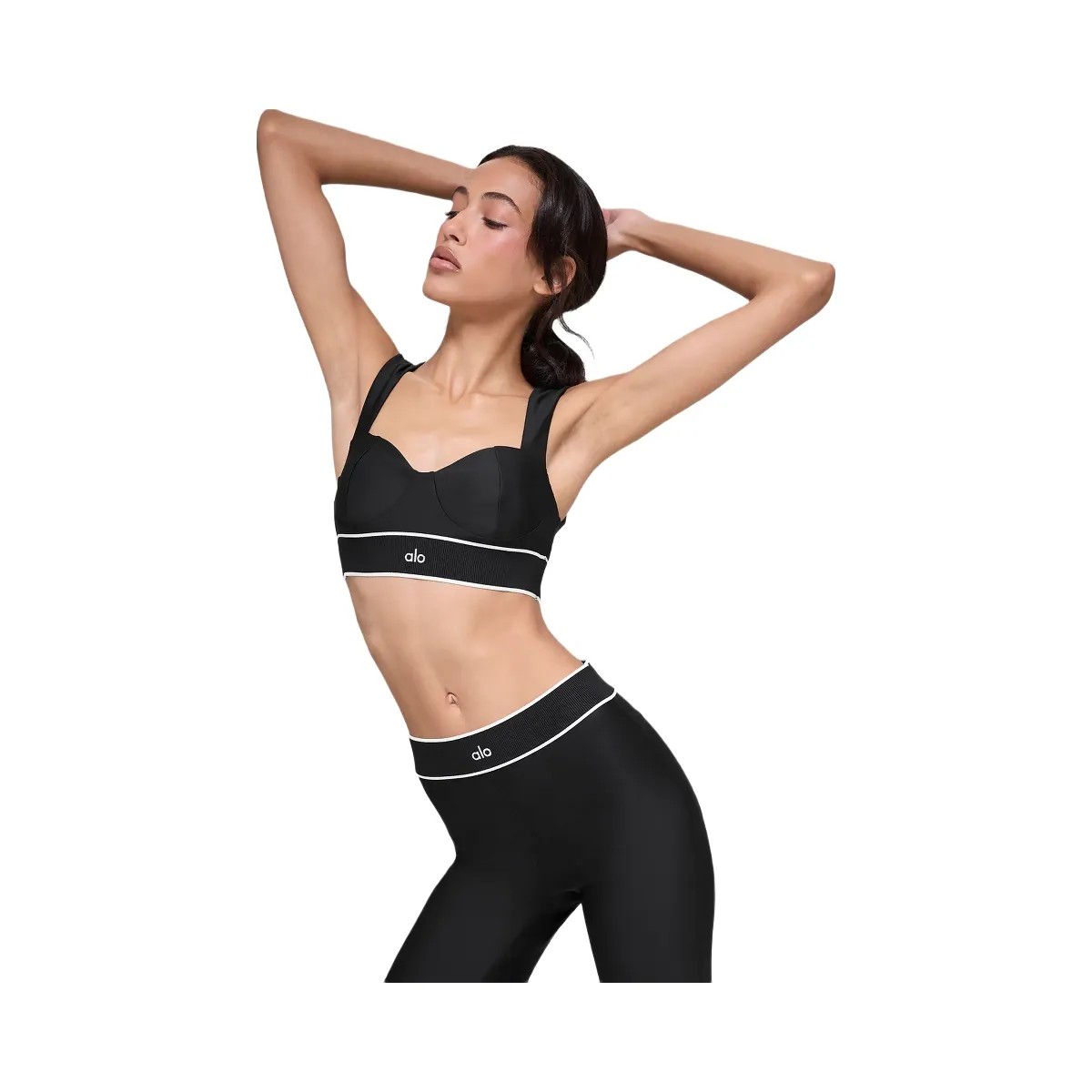 Alo Women's Airlift Alignment Bra - Black/White - HypeFly India View 1