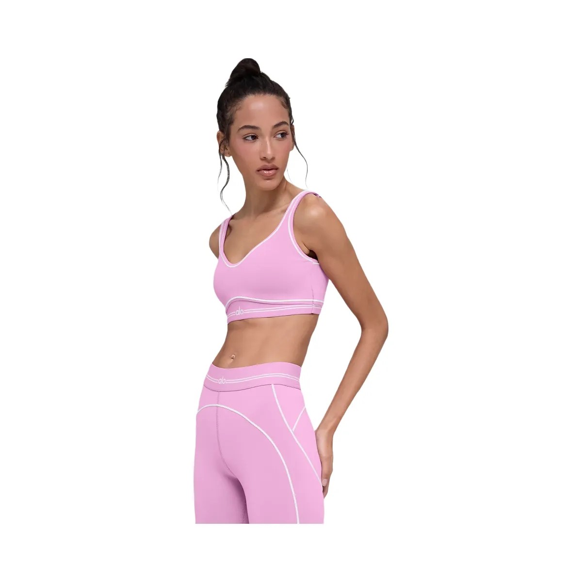 Alo Women's Airbrush Heart Throb Bra - Candy Heart Pink/White - HypeFly India View 3