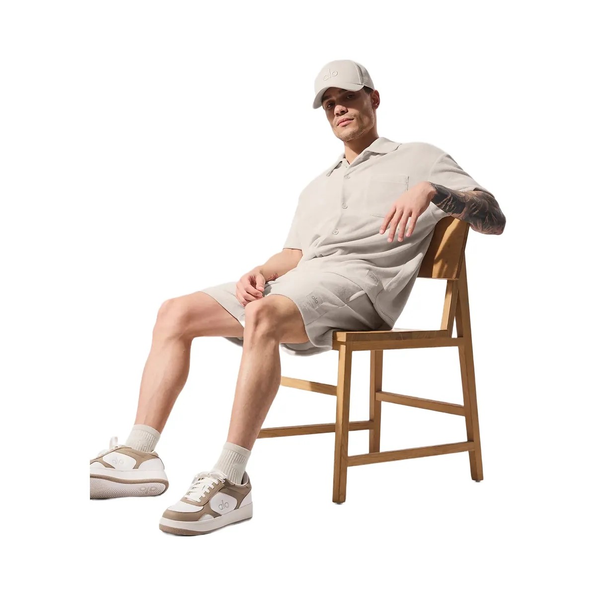 Alo Men's 7" Coastal Terry Short - Bone - HypeFly India View 5