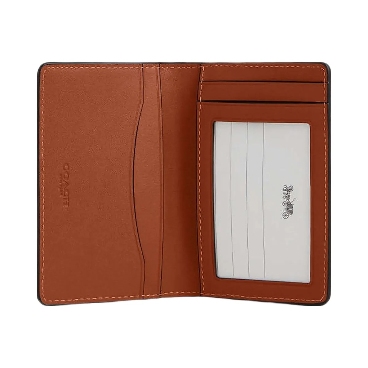 Coach Id Card Wallet Smooth Leather-Tan - HypeFly India View 1