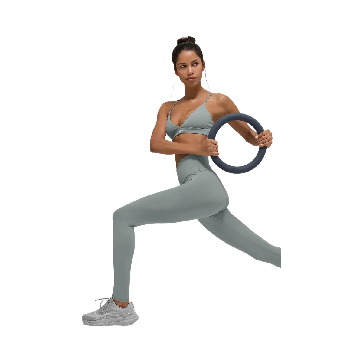 Alo Women's High-Waist Airbrush Legging - Lunar Grey - HypeFly India View 5