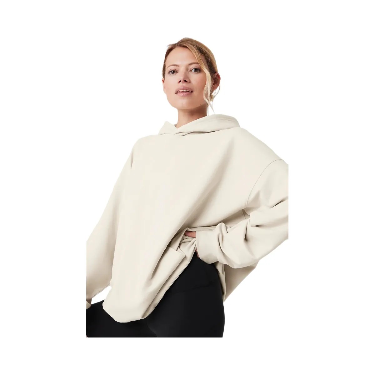 Alo Women's Double Take Hoodie - Bone - HypeFly India View 4