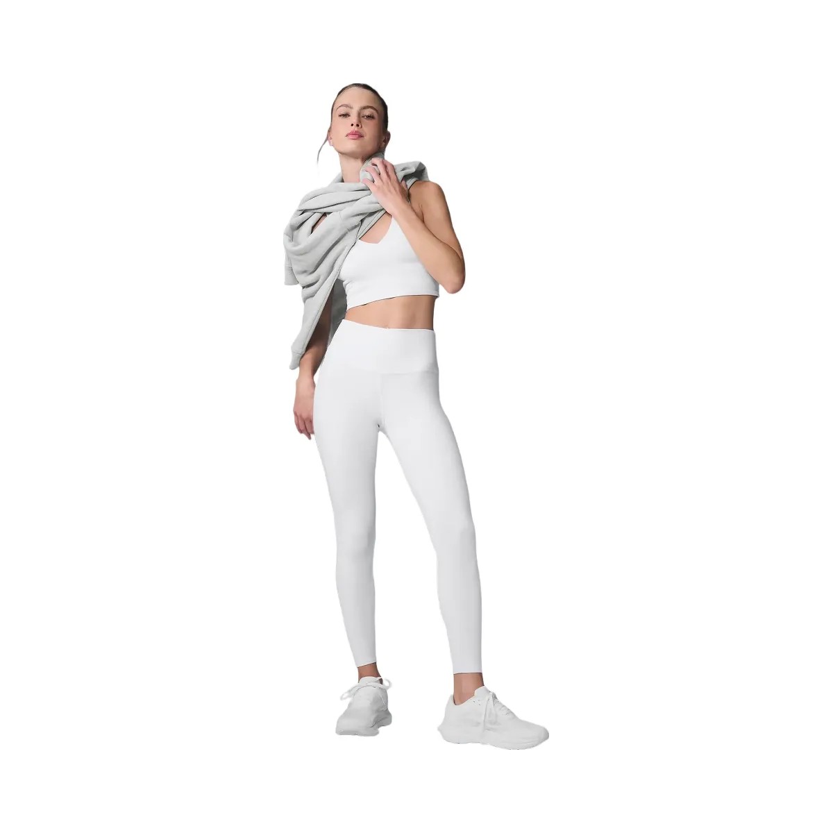 Alo Women's 7/8 High-Waist Airbrush Legging - White - HypeFly India View 4