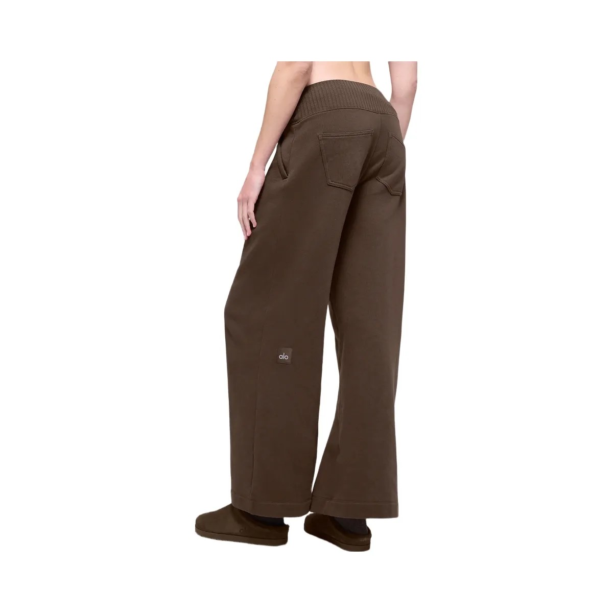 Alo Women's Serenity Wide Leg Sweatpant - Espresso - HypeFly India View 3
