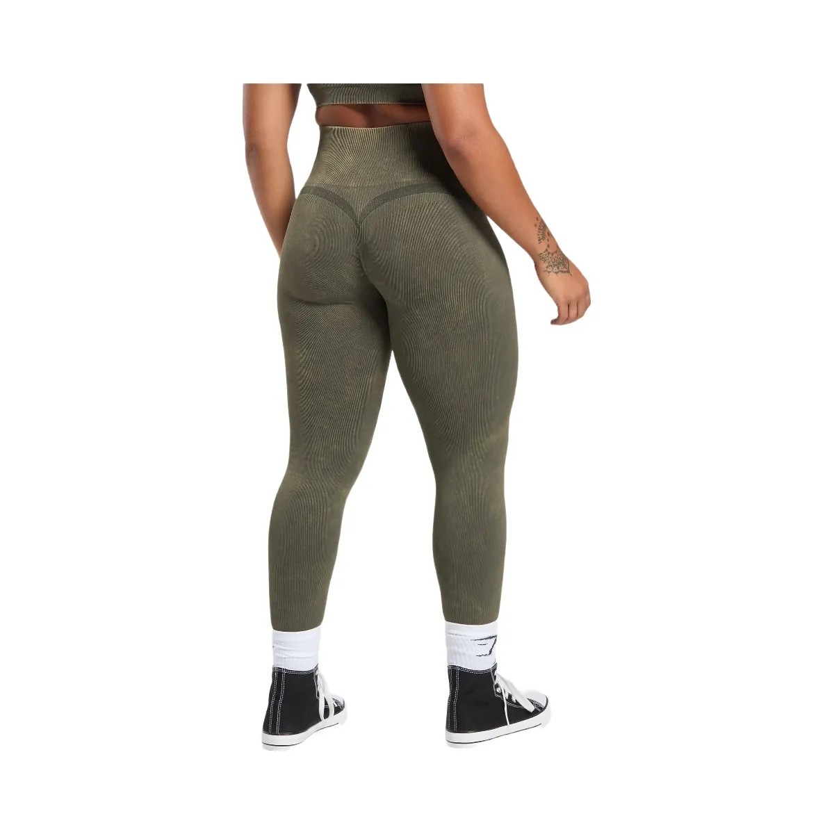 Gymshark Gains Seamless Leggings - Strength Green - HypeFly India View 2