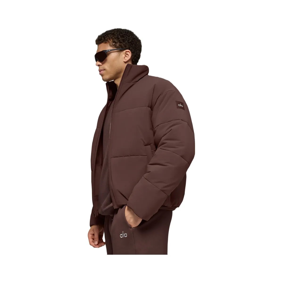 Alo Men's Stretch Woven Street Puffer - Brownstone - HypeFly India View 4