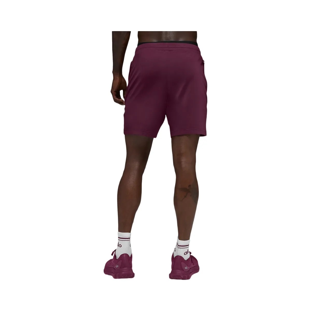Alo Men's 7" Conquer React Performance Short - Burgundy - HypeFly India View 5